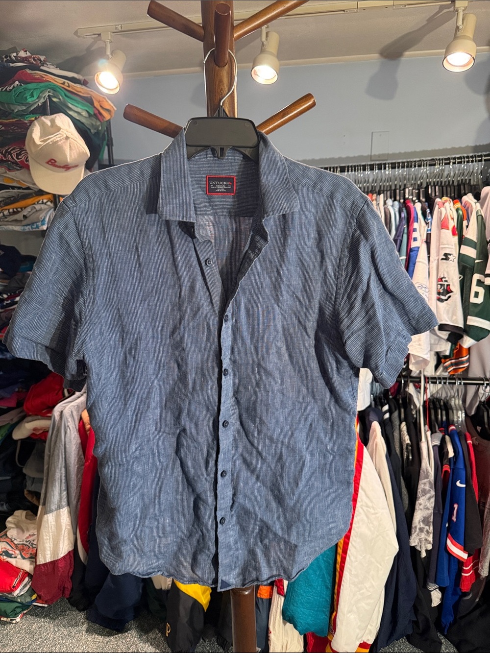 UNTUCKit Short-Sleeve Shirt - Blue